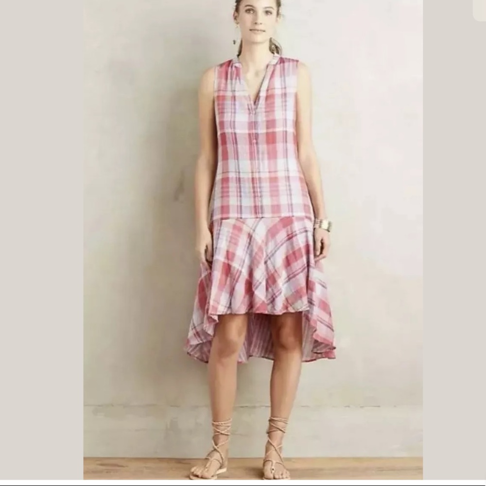 Anthropologie Maeve Pippa Swing Dress Medium Plaid
